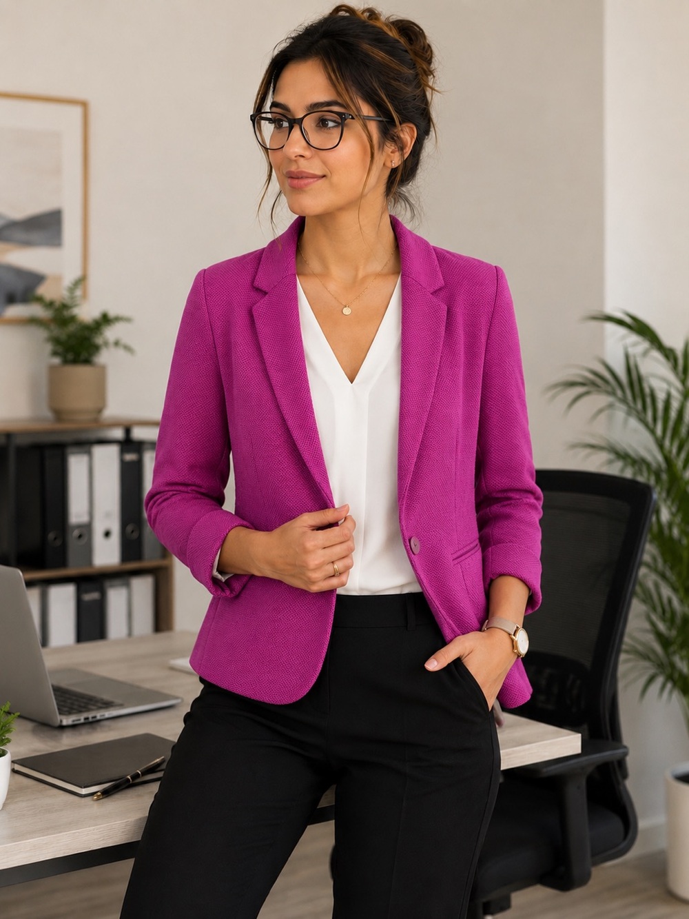 Ricki's Women's Bright Pink Textured Blazer